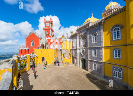 Sintra, Lisbonne, Portugal - 16 mars 2018 : Palais National de Pena, région de Sintra, Lisbonne, Portugal Banque D'Images