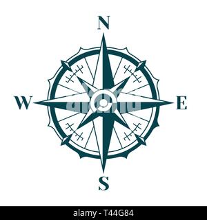 Vintage rose des vents marins. Vector illustration de rose des vents dans le style rétro Illustration de Vecteur