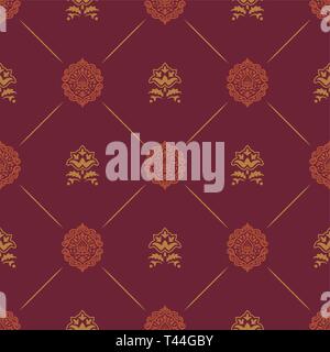 Papier peint de style baroque royal. Sans fond sans fin, motif baroque royal damask motif renaissance vector Illustration de Vecteur