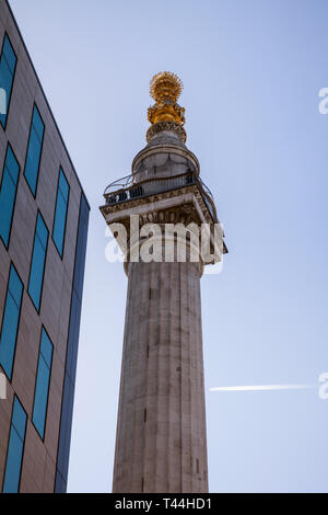 Le monument au grand incendie de Londres, Londres, Angleterre, Royaume-Uni. Banque D'Images