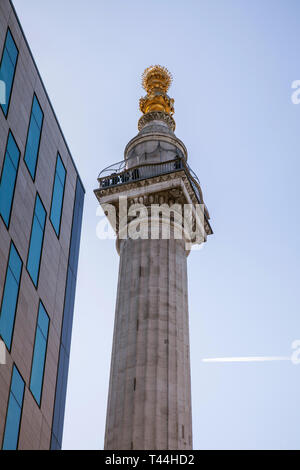 Le monument au grand incendie de Londres, Londres, Angleterre, Royaume-Uni. Banque D'Images