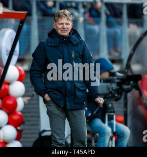ALKMAAR, AZ - ADO La Haye, 13-04-2019 football, saison 2018 de l'Eredivisie néerlandaise - 2019, l'AFAS Stadium, ADO Den Haag coach Fons Groenendijk Banque D'Images