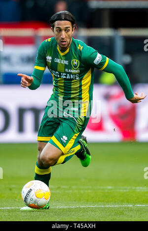 ALKMAAR, AZ - ADO La Haye, 13-04-2019 football, saison 2018 de l'Eredivisie néerlandaise - 2019, l'AFAS Stadium, ADO La Haye player Abdenasser El Khayati Banque D'Images