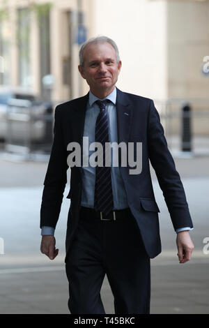 Londres, Royaume-Uni. 14 avril 2019. David Lidington arrive aux studios de la BBC crédit: Banque D'Images