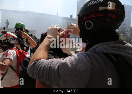 Toulouse, France. 13 avr, 2019. Jaune manifestants descendent dans la rue pour la vingt-deuxième semaine consécutive de manifestations anti-gouvernementales. La ville de Toulouse dans le sud de la France, a été la capitale du mouvement '''' sur ce samedi des manifestations. Alors que certaines parties des manifestations pacifiques sont restés, dans d'autres parties de la ville haute, les tensions ont augmenté avec la police tirant des gaz lacrymogènes et des grenades assourdissantes sur les manifestants, qui ont brûlé un van et essayé d'entrer dans des zones qu'ils avaient été interdits de. Des milliers de manifestants se sont rassemblés à Paris, aussi bien qu'ils ont été exclus de l'Champs-Ely Crédit : ZUMA Pre Banque D'Images