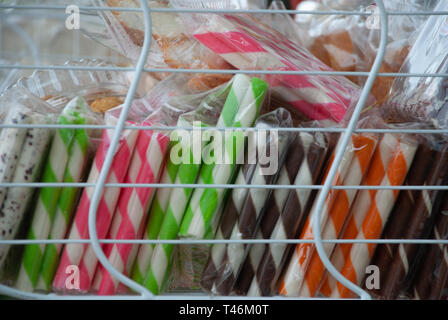 Plaquette de couleur à rayures stick Banque D'Images