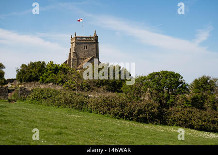 Vieille église de St Nicolas, en montée, Weston-super-Mare, North Somerset, Royaume-Uni Banque D'Images