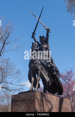 Le roi Jagellon Monument, Central Park, NYC Banque D'Images