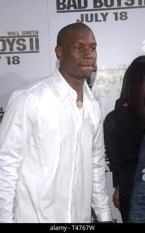 LOS ANGELES, CA. Juillet 09, 2003 : l'Acteur TYRESE lors de la première mondiale, à Los Angeles, de Bad Boys II. Banque D'Images