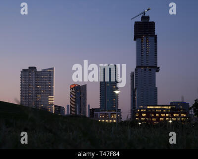 Tours d'Austin, Texas, vue depuis Butler Park Banque D'Images