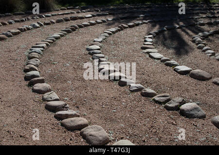 Jardin zen d'inspiration japonaise à Austin, Texas Banque D'Images