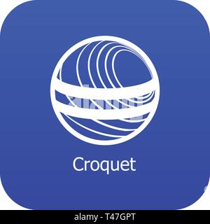 Icône vecteur croquet bleu Illustration de Vecteur
