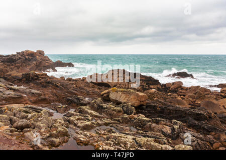 Épave de Porth, St Mary's, Îles Scilly, UK, sur un jour nuageux et venteux Banque D'Images