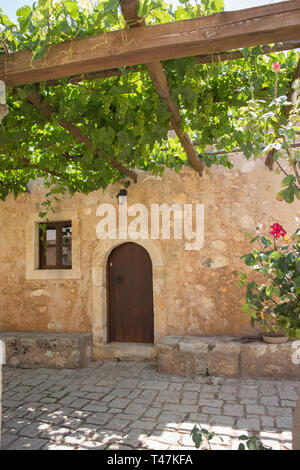 Jardin intérieur monastère d'Arkadi, Crète, Grèce Banque D'Images