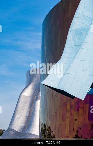 Détails de l'univers coloré et des murs du musée de la culture pop de Seattle, Washington, USA Banque D'Images