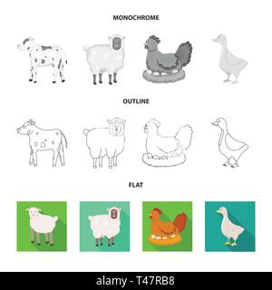 Moutons,vaches,poules,oies,Animaux,génisse,fromage,oiseaux,animal,funny, lait, oeufs,agneau,Canada,laine,bovins,vol,viande de boeuf,oiseaux,canard,volaille,élevage,lait,moelleux,ailes,heureux,plumes,veau,mouton,reproduction,cuisine,ranch,biologique,ferme,maison,campagne,ferme,agriculture,,set,icône,,illustration,collection,isolé,design,graphisme,élément vecteur vecteurs,signer , Illustration de Vecteur