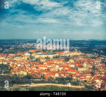 Vue aérienne du château de Prague Banque D'Images