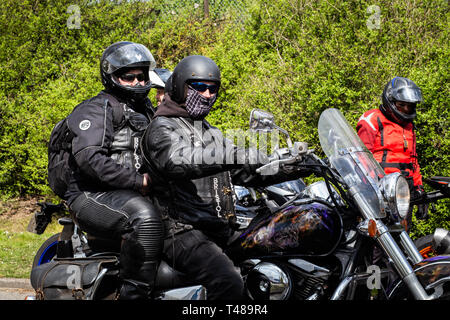 Motos 22000 rode par Londres le 12 avril 2019 pour protester contre l'accusation de soldat F pour le Bloody Sunday Banque D'Images