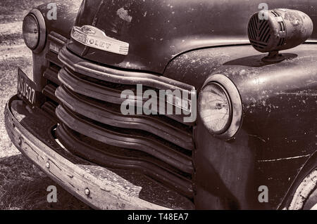 Une Chevrolet 1957 pickup 3100 sur l'affichage à une exposition de voiture Banque D'Images