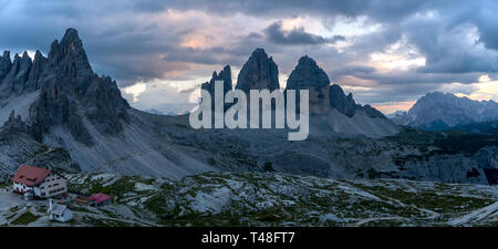 Belle image panoramique de la dolomite spectaculaires paysages de montagne, Tre Cime, Italie Banque D'Images