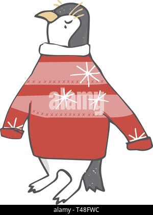 Vêtements Penguin le caractère vector Illustration de Vecteur