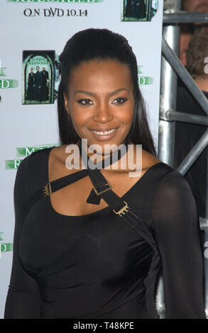 LOS ANGELES, CA. 08 octobre 2003 : NONA GAYE à la fête de lancement, à Los Angeles, pour la sortie DVD de Matrix Reloaded. Banque D'Images