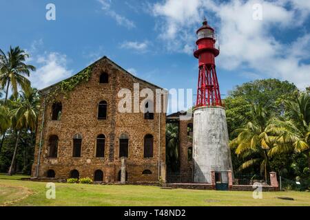 L'ancien phare, l'emprisonnement politique sur Devils island, Iles du Salut, Guyane Française Banque D'Images