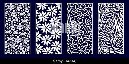 Ensemble de panneaux décoratifs Coupé au laser. Illustration de Vecteur