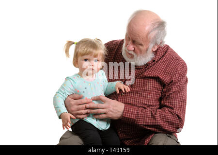 Bon vieux grand-père et sa petite-fille Banque D'Images