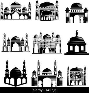 L'icône de la mosquée modèle de conception d'illustration vectorielle définie Illustration de Vecteur