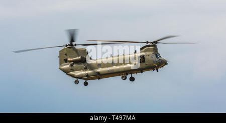 Boeing CH-47 Chinook rotor double transport helicopter Banque D'Images