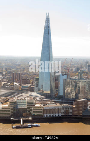 Le Shard photographiés du ciel jardin, 20 Fenchurch Street, London, England, United Kingdom. Banque D'Images