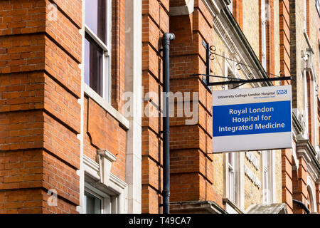 Le Royal London Hospital pour la médecine intégrée était anciennement le Royal London Homeopathic Hospital. Banque D'Images