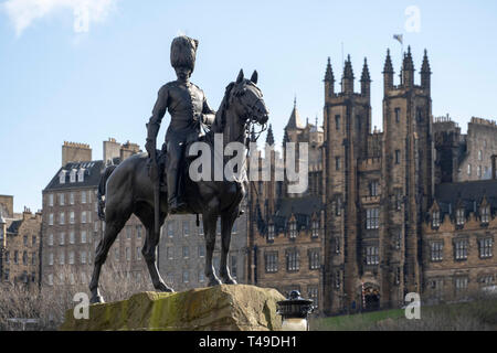 Royal Scots Greys Guerre des Boers statue équestre à Édimbourg, Écosse, Royaume-Uni, Europe Banque D'Images