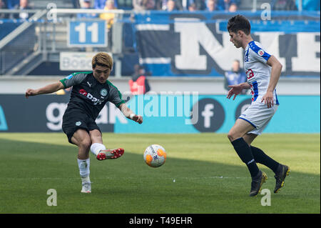 14 avril 2019 Heerenveen, pays-Bas Soccer Néerlandais Eredivisie SC Heerenveen / FC Groningen Eredivisie 2018 - 2019 Ritsu Doan du FC Groningen, Banque D'Images