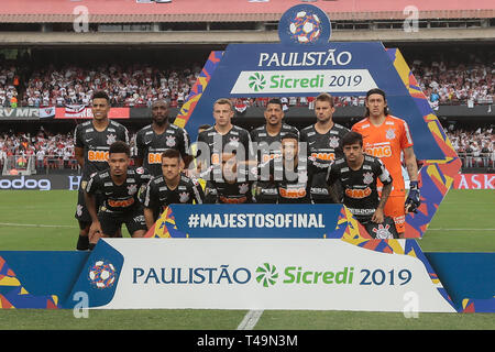 Sao Paulo, Brésil. 14 avr, 2019. 2019 Paulista, Sao Paulo x Corinthiens Photo : Marcello Zambrana / AGIF : Crédit AGIF/Alamy Live News Crédit : AGIF/Alamy Live News Banque D'Images