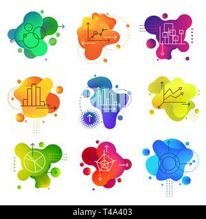 Les gradients organique des formes. Graphiques avec des horizons organiques liquides, schéma et graphiques abstract design avec éléments graphiques liquide, vector illustration Illustration de Vecteur