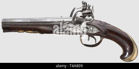 Les petites armes, pistolets, double pistolet à silex, calibre 12 mm, M. Braun, Driedorf, Hesse, vers 1780, Additional-Rights Clearance-Info-Not-Available- Banque D'Images