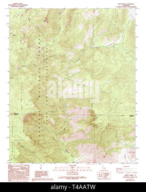 Carte TOPO USGS Californie CA Dôme blanc 1021551987 Restauration 24000 Banque D'Images