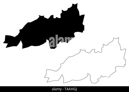 Province de Blida (Provinces de l'Algérie, la République démocratique populaire lao de l'Algérie) map vector illustration gribouillage, croquis Blida site Illustration de Vecteur