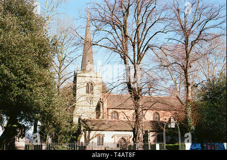 Ancienne église St Mary's, Stoke Newington, au nord de Londres au Royaume-Uni, par la rue de l'Église, dans le quartier londonien de Hackney Banque D'Images