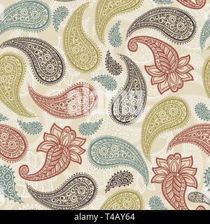 Paisleys traditionnel magique pour motif transparente design papier peint ou tissu l'impression textile Illustration de Vecteur