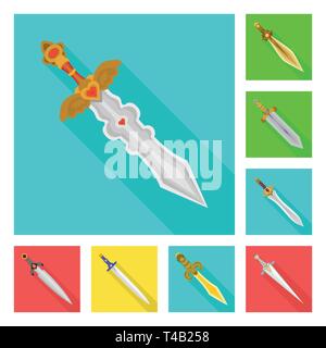 Poignée poignée,espagnol,puissance,privilégiez,décoration,or,militaires,chevalier,pierre,pierre,soldat,ornement,,fantaisie,guerre,ruby,warrior,le meurtre,ailes,star,conquérant,roman,acier,cuivre,argent,bataille,épée,couteau,dague arme,sabre,médiévale,jeu,armure,,forte,lame,set,icône,,illustration,collection,isolé,design,graphisme,élément signe,télévision,ombre,vecteurs vecteur , Illustration de Vecteur