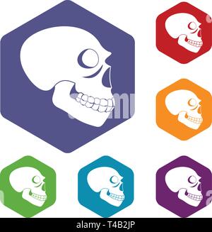 Les icônes de l'hexaèdre vecteur crâne Illustration de Vecteur