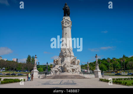 Estatua do Marques de Pombal, l'Av. da Liberdade, Lisboa, Portugal Banque D'Images