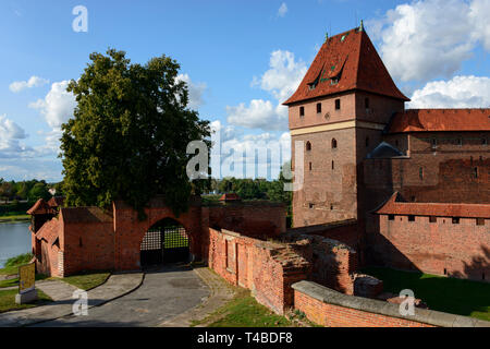 Château de Malbork, Rivière Nogat, occidentale, Pologne Banque D'Images