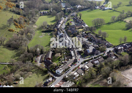 Vue aérienne du village de Langley, près de Macclesfield Banque D'Images