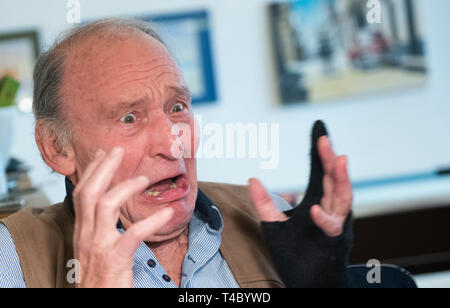 Berlin, Allemagne. 09 avr, 2019. L'acteur Michael Mendl. Mendl célèbre son 75e anniversaire. Crédit : Paul Zinken/dpa/Alamy Live News Banque D'Images