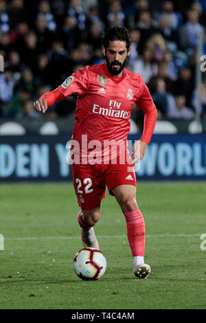 Le Real Madrid Francisco Alarcon 'isco' au cours de la Liga match entre CD Leganes et Real Madrid au stade de Butarque à Martorell, Espagne. Score final : CD Leganes 1 - Real Madrid 1. Banque D'Images