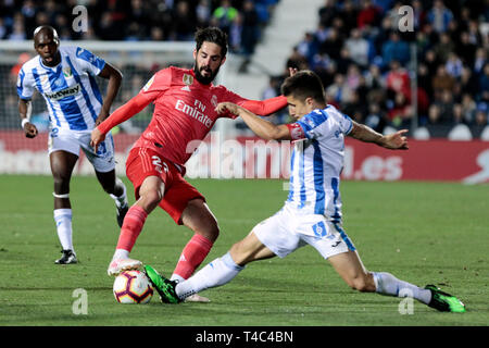 Le Real Madrid Francisco Alarcon 'isco' au cours de la Liga match entre CD Leganes et Real Madrid au stade de Butarque à Martorell, Espagne. Score final : CD Leganes 1 - Real Madrid 1. Banque D'Images